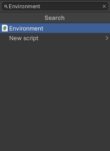 Search for environment script