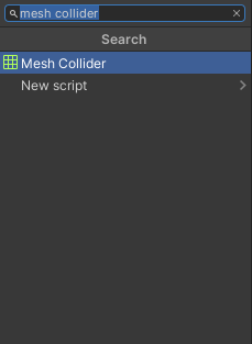 search mesh collider